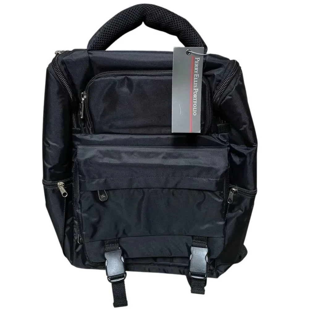 Perry‎ Ellis Portfolio Computer Backpack cushioned top handle black New